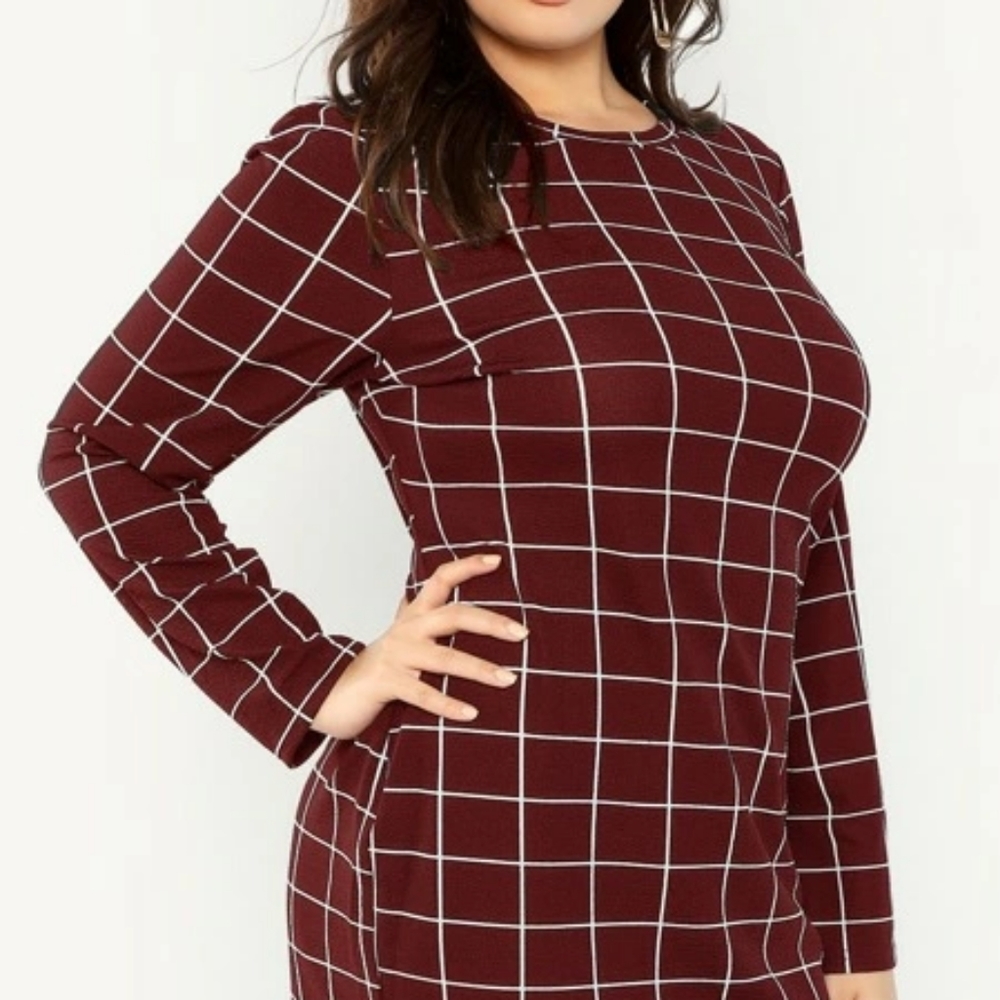 SHEIN 'Grid Print Pencil Dress' Sz 3X